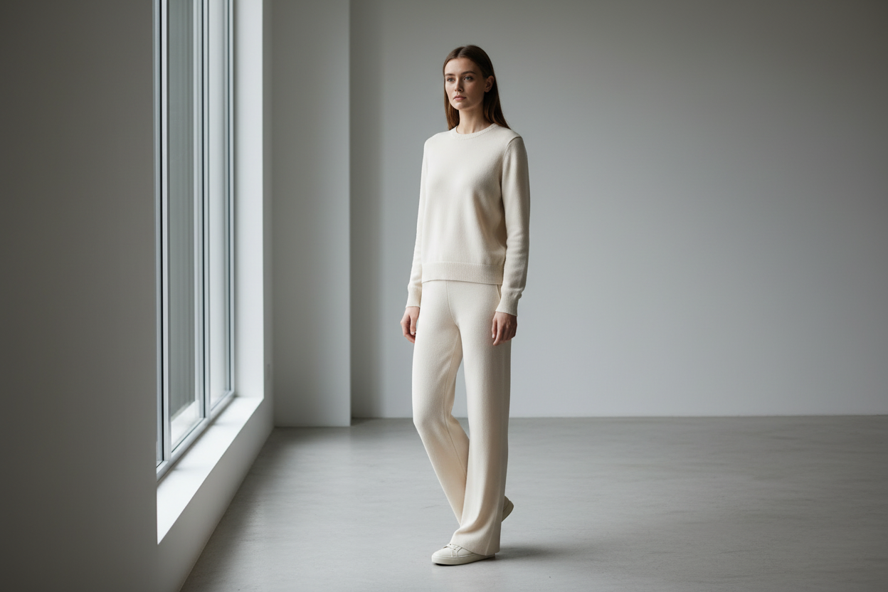After - Cream Knit Styled on Model