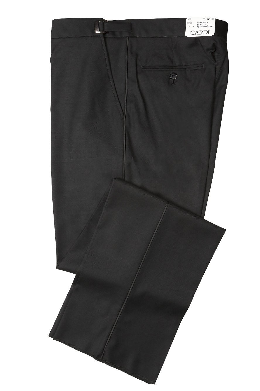 Anthony Black Vitale Barberis Italian Wool Tuxedo Pants Rental Adjustable Waist