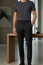Ethan Black Super 150s Luxury Viscose Blend Tuxedo Pants Mens Rental