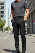 Ethan Black Super 150s Luxury Viscose Blend Tuxedo Pants Mens Rental